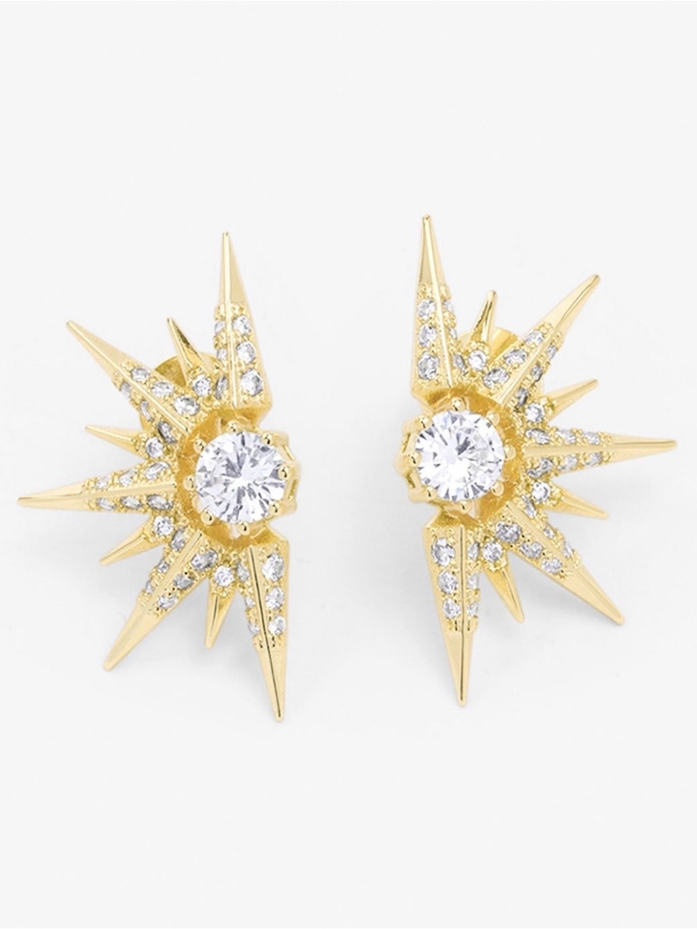 Melinda Maria Gabriella Sunburst Stud Earrings
Gold|White Diamondettes